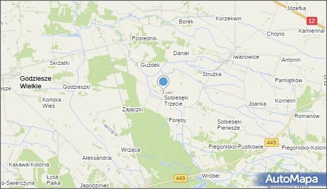 mapa Sobiesęki Trzecie, Sobiesęki Trzecie na mapie Targeo